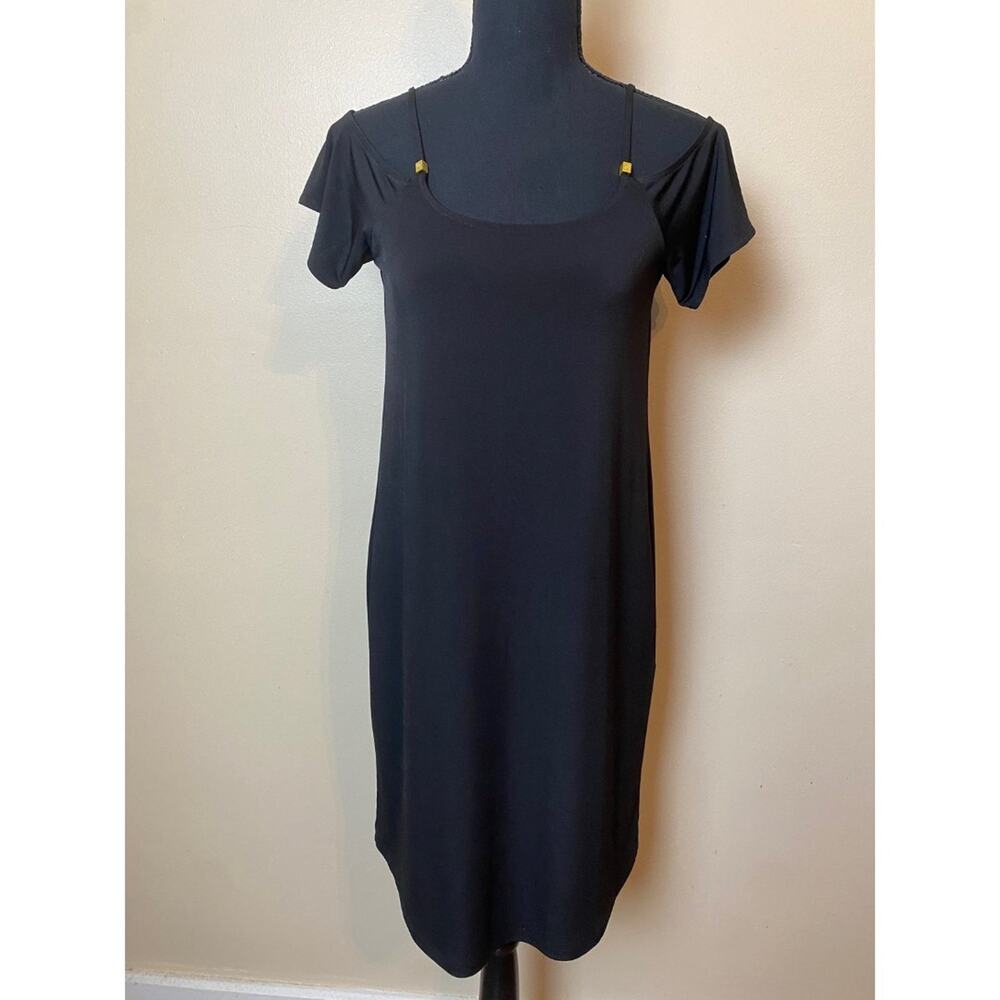 michael kors black mini dress xs short sleeve LBD fitted summer dress